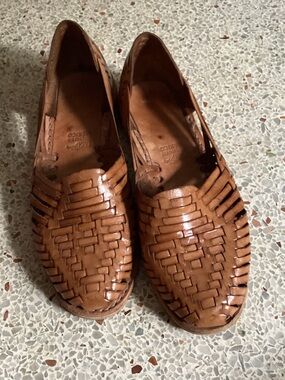Woven Leather Huarache Slip-On Loafers - Brown
